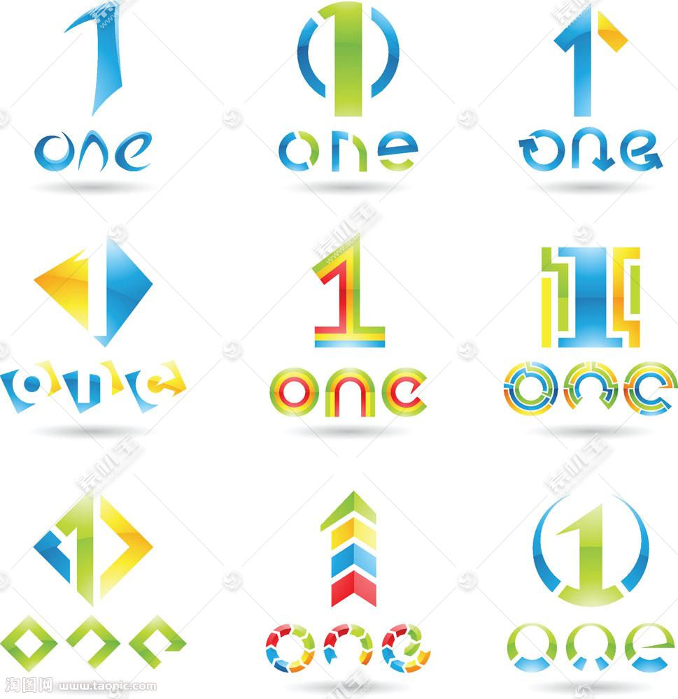 创意1数字logo设计矢量图片 图片id Logo设计 标志图标 矢量素材 素材宝scbao Com