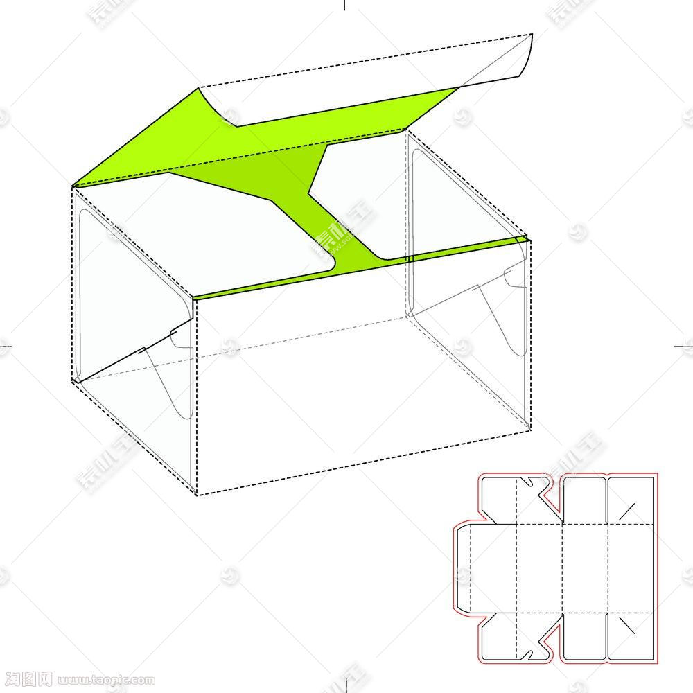 包装盒展开图与立体图