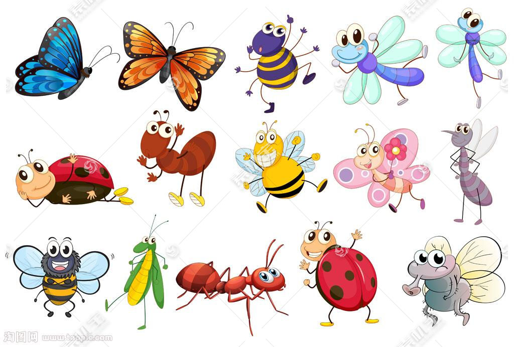昆虫小动物漫画矢量图片 图片id 昆虫世界 生物世界 矢量素材 素材宝scbao Com
