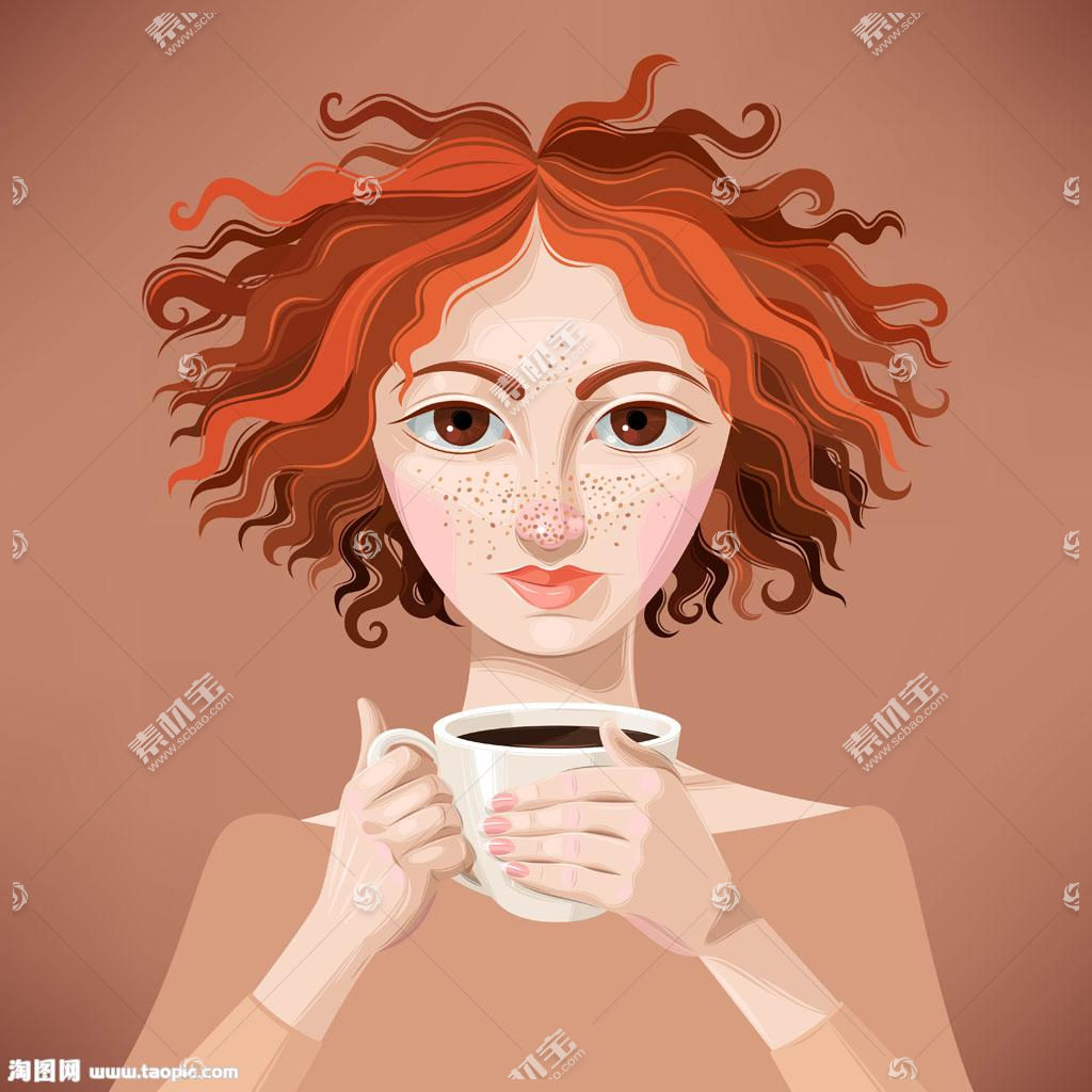 喝咖啡的女孩素材-喝咖啡的女孩图片素材下载-觅知网