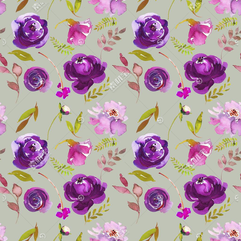 紫色蔷薇花水彩背景图片素材 图片id 底纹背景 背景花边 图片素材 淘图网taopic Com