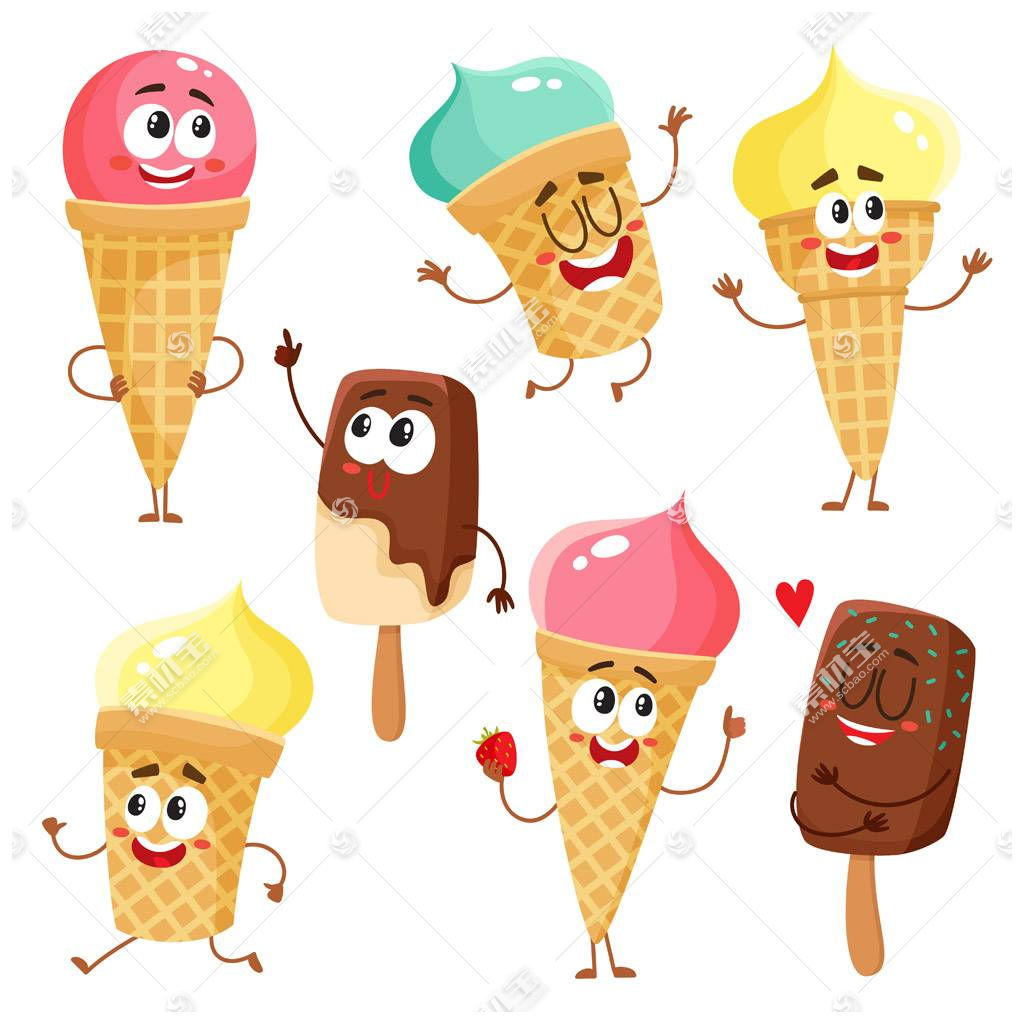 【卡通冰淇淋】圖案推薦：24款手繪的卡通冰淇淋圖案下載 - 天天瘋後製