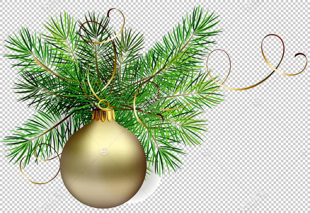 圣诞节装饰品圣诞老人 透明金子圣诞节球与杉木 与绿色闪亮金属片免抠素材下载 图片id 节日元素 Png素材 素材宝